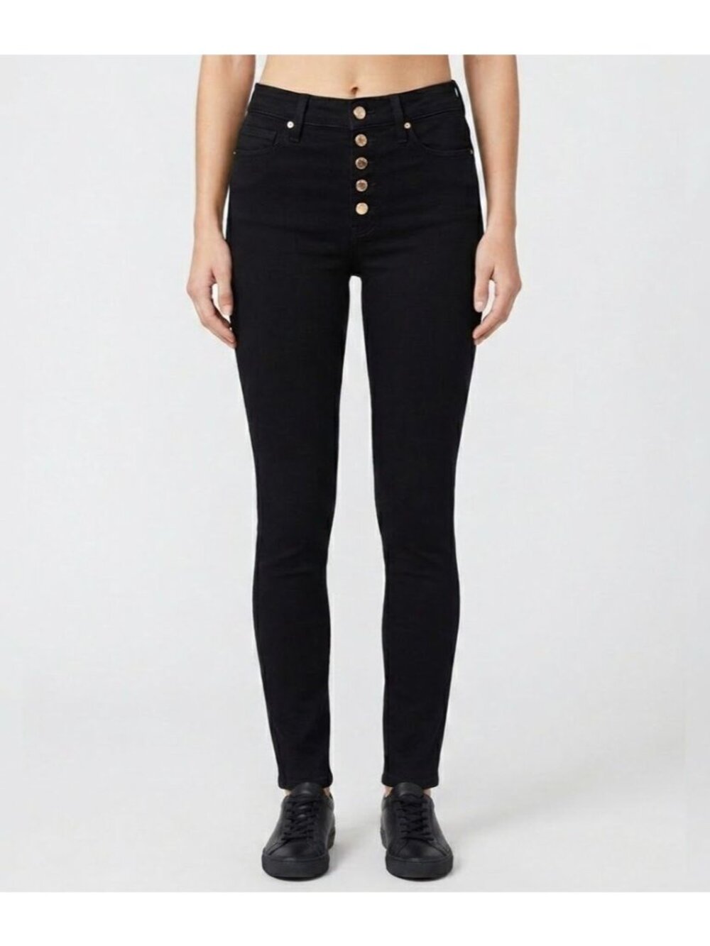 Paige Hoxton Skinny Jeans Size 24 Black High Rise Clean Girl Y2K Denim